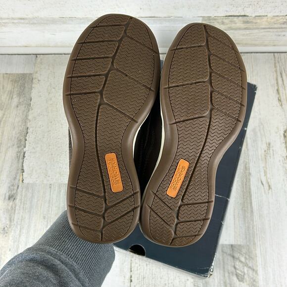 Rockport Works Women’s 6.5 Brown Leather Steel Toe Sailing Club Work Shoes New - Picture 6 of 10